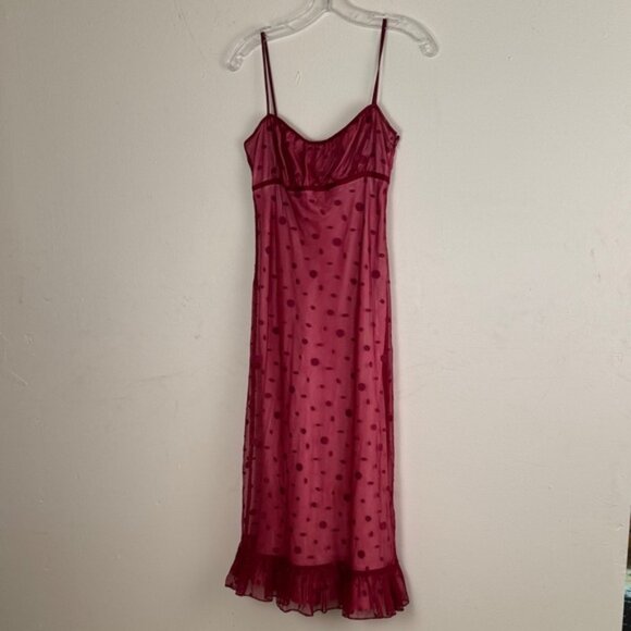 BCBGMaxAzria Dresses & Skirts - BCBGMaxAzria Burgundy Sheer Fitted Dress